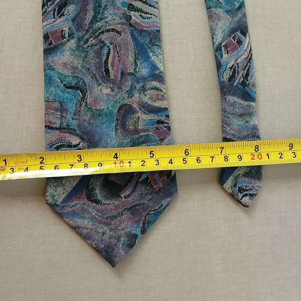 Vintage Etienne Aigner Abstract Painterly Mens Necktie watercolor 90s retro